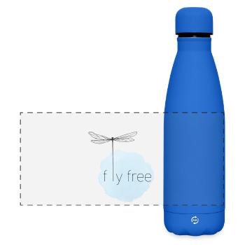 Luftiges Fliegendes Libellen-Motiv - Matte Panorama Isolierflasche 500 ml - Königsblau - Vorne