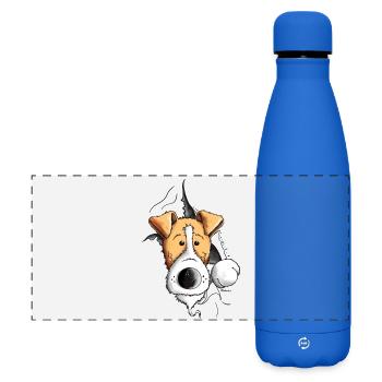 Finn der Foxterrier - Matte Panorama Isolierflasche 500 ml - Königsblau - Vorne