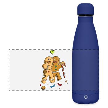 Gingerbread Man/ Figurines Friendship & Quarrel - Matte Panoramic Thermal Bottle 500 ml - dark blue  - Front