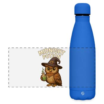  Hexen-Eule – Zaubertrank bei Mitternacht - Matte Panorama Isolierflasche 500 ml - Königsblau - Vorne