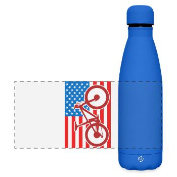 Drapeau du VTT des États-Unis - Gourde isotherme panoramique mate 500 ml - bleu roi - Devant