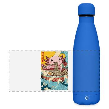 Axolotl isst Ramen Nudeln - Matte Panorama Isolierflasche 500 ml - Königsblau - Vorne