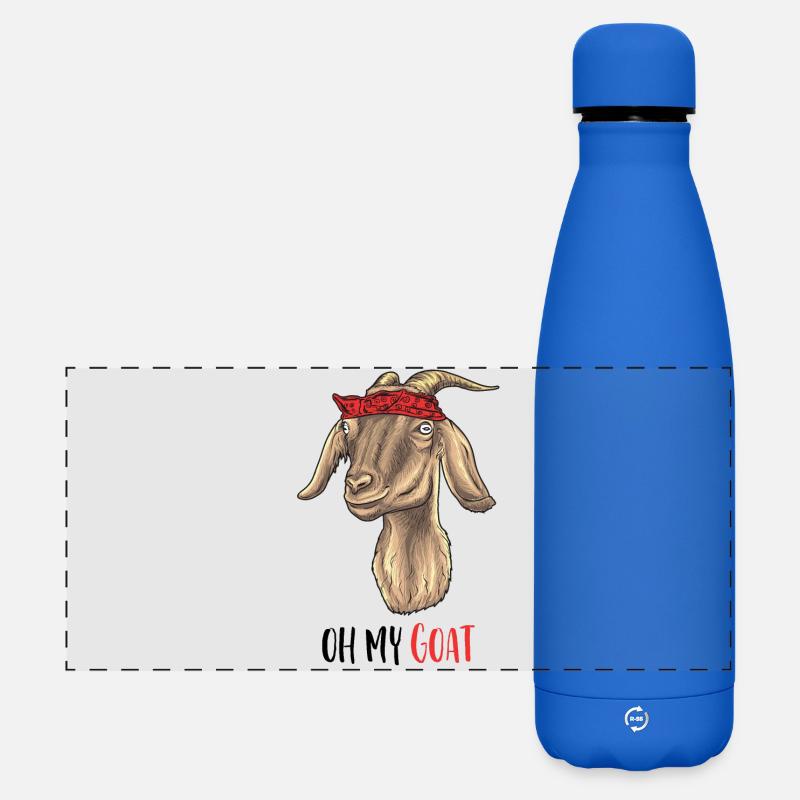 Oh my Goat - Oh my God - Matte Panoramic Thermal Bottle 500 ml - royal blue