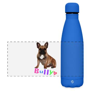 Französische Bulldogge Finn - Matte Panorama Isolierflasche 500 ml - Königsblau - Vorne