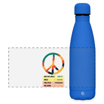Vereintes Land, Frieden und Freiheit - Matte Panorama Isolierflasche 500 ml - Königsblau - Vorne