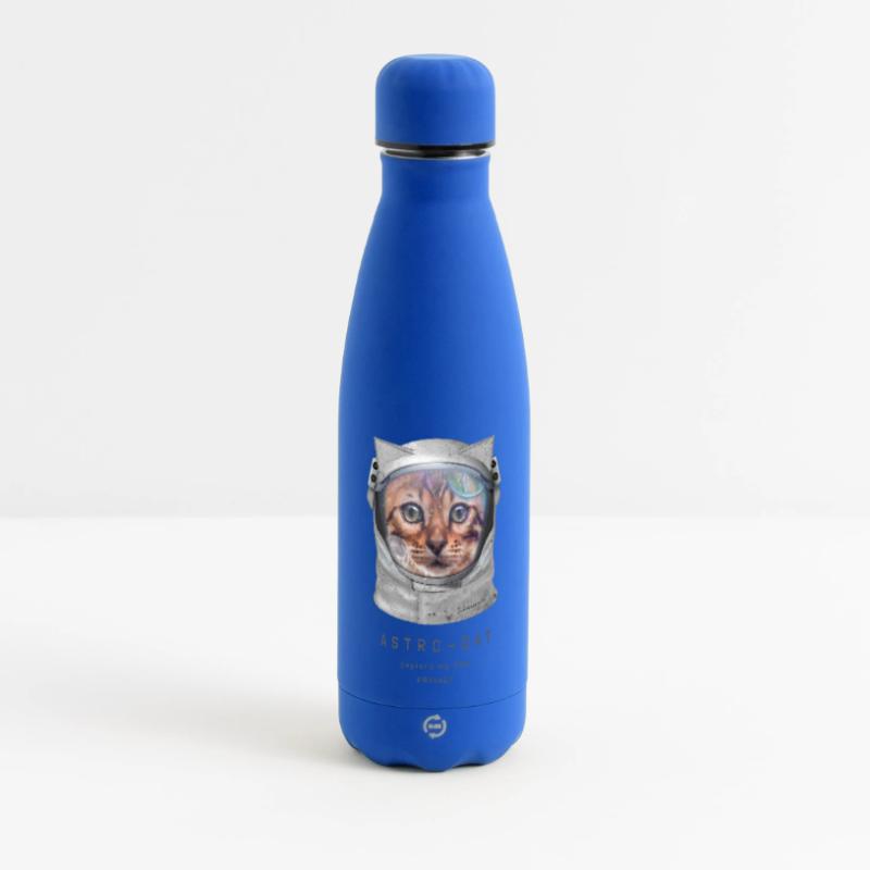 Astro chat Chat de l’espace Chat astronaute Chat dans l’espace Gourde isotherme panoramique mate 500 ml