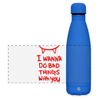 Bad Things – Flirt, Love & Sexy Pick-up - Matte Panoramic Thermal Bottle 500 ml - royal blue - Front