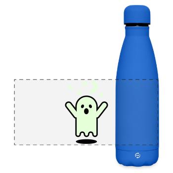 Glow in the dark ghost - Matte Panoramic Thermal Bottle 500 ml - royal blue - Front