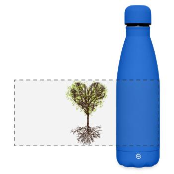 herzförmige Baumkrone mit Blätter und Wurzel - Matte Panorama Isolierflasche 500 ml - Königsblau - Vorne