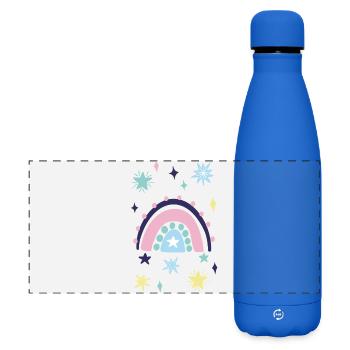 Pastellstern Regenbogen - Matte Panorama Isolierflasche 500 ml - Königsblau - Vorne