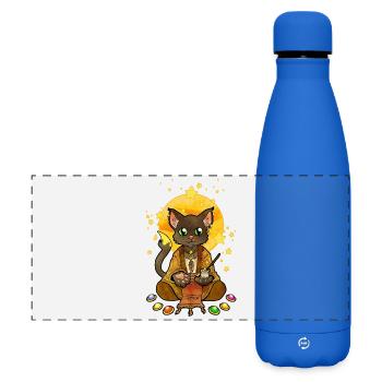 Saint Chat illustration - Gourde isotherme panoramique mate 500 ml - bleu roi - Devant