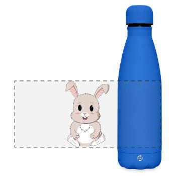 Lapin mignon kawaii - Gourde isotherme panoramique mate 500 ml - bleu roi - Devant