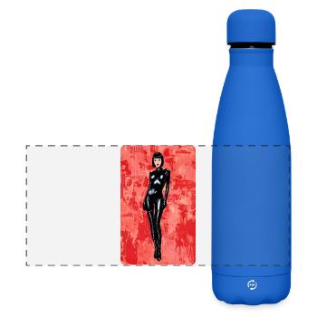 T-SHIRT LATEX NOIR BDSM PIN-UP STYLE DESIGN - Matte Panorama Isolierflasche 500 ml - Königsblau - Vorne