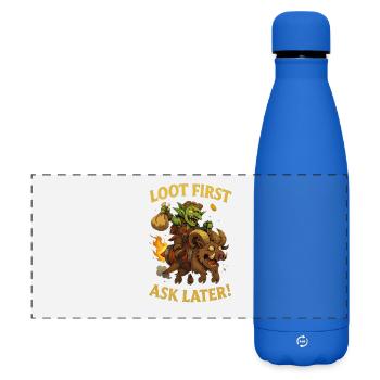 Loot First, Ask Later - Matte Panoramic Thermal Bottle 500 ml - royal blue - Front