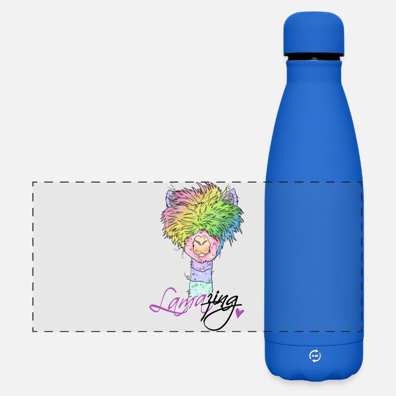 Lama* zing - Matte Panorama Isolierflasche 500 ml - Königsblau