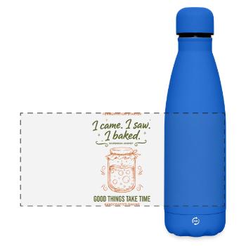 Levain Je suis venu J’ai vu que j’avais fait du pain en train de faire du pain - Gourde isotherme panoramique mate 500 ml - bleu roi - Devant