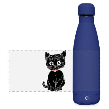 schwarz - Matte Panorama Isolierflasche 500 ml - Dunkelblau  - Vorne