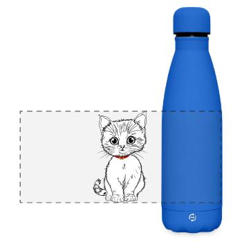 weiß - Matte Panorama Isolierflasche 500 ml - Königsblau - Vorne