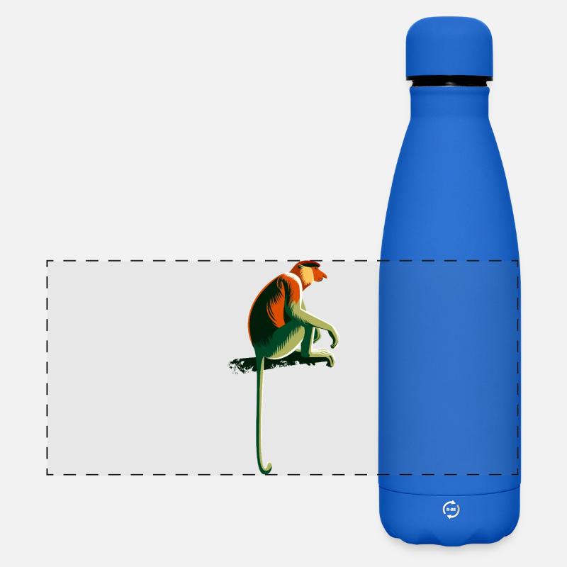 Proboscis monkey - Matte Panoramic Thermal Bottle 500 ml - royal blue