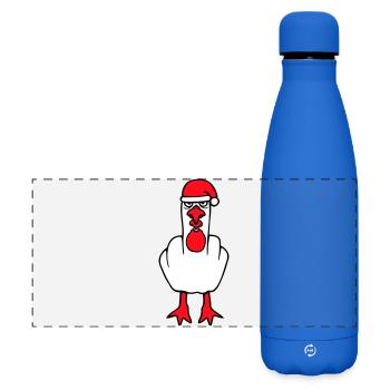 Mouette Doigt d’Honneur Baise Vous Noël En Colère - Gourde isotherme panoramique mate 500 ml - bleu roi - Devant