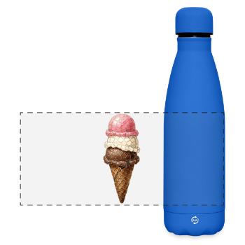 Eis Waffel Mosaik - Bunte Aquarell Kunst - Matte Panoramic Thermal Bottle 500 ml - royal blue - Front