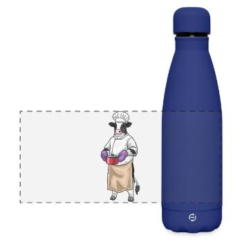 Kuh Koch Kochtopf Kochen - Matte Panorama Isolierflasche 500 ml - Dunkelblau  - Vorne