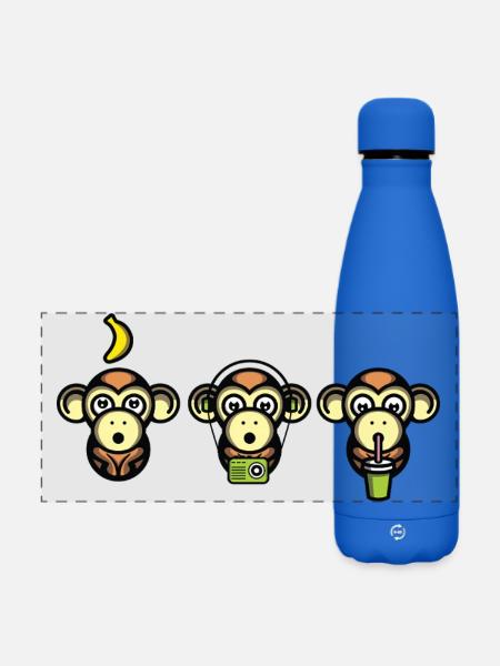 Klügere Affen - Matte Panorama Isolierflasche 500 ml - Königsblau