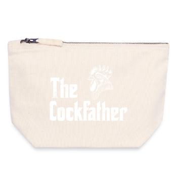 Poulet poulet coq - Pochette zippée en toile 18 x 19 cm - blanc naturel - Devant