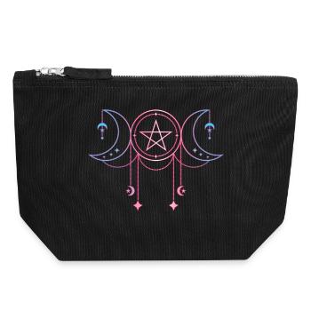 Dreifache Mondgöttin Transgender - Canvas Reißverschluss-Täschchen (18 x 19 cm) - Schwarz - Vorne