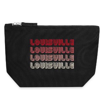 Louisville Vierfach Gradient Wortlogo - Canvas Reißverschluss-Täschchen (18 x 19 cm) - Schwarz - Vorne