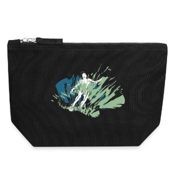 Football Cool design for real football players - Canvas Zip Pouch 18 x 19 cm - black - Front