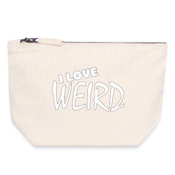 I LOVE WEIRD - Canvas Zip Pouch 18 x 19 cm - nature - Front