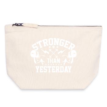 Stronger Than Yesterday - Canvas Zip Pouch 18 x 19 cm - nature - Front