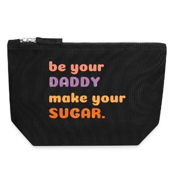 Soyez votre papa Rendez votre sucre drôle motivant - Pochette zippée en toile 18 x 19 cm - noir - Devant
