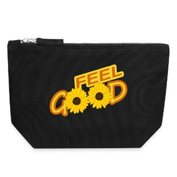 FEEL GOOD - Canvas Reißverschluss-Täschchen (18 x 19 cm) - Schwarz - Vorne