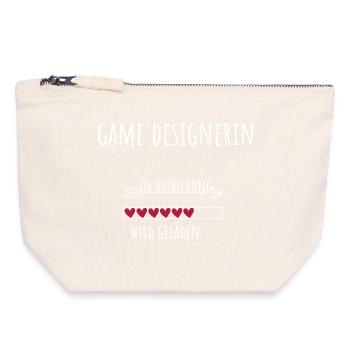 Études de Game Design Profession Game Designer - Pochette zippée en toile 18 x 19 cm - blanc naturel - Devant