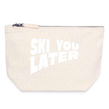Funny Ski You Later Quote - Canvas Reißverschluss-Täschchen (18 x 19 cm) - Naturweiß - Vorne