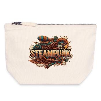 Esthétique du Steampunk & Rétro-futurisme - Pochette zippée en toile 18 x 19 cm - blanc naturel - Devant