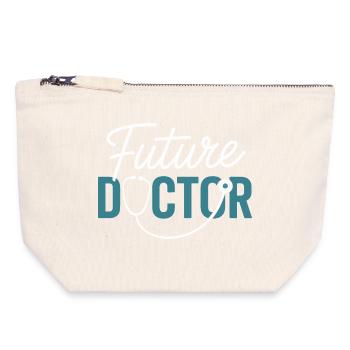 Future conception du stéthoscope Doctor - Pochette zippée en toile 18 x 19 cm - blanc naturel - Devant