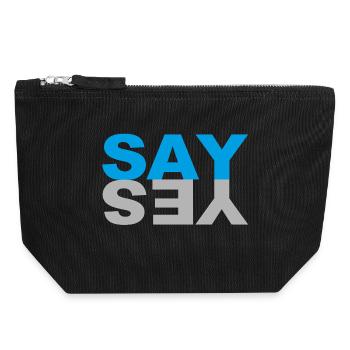 Say Yes - Canvas Zip Pouch 18 x 19 cm - black - Front