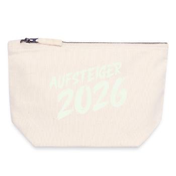 Aufsteiger 2026 Design - Canvas Reißverschluss-Täschchen (18 x 19 cm) - Naturweiß - Vorne