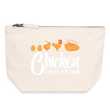 Poulets Whisperer Poulets Poulets Poulets Gardiens de poulets - Pochette zippée en toile 18 x 19 cm - blanc naturel - Devant