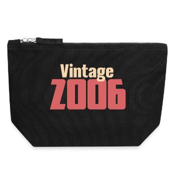 Art Deco 20 Year Old Twenties Retro Gift 2006 - Canvas Zip Pouch 18 x 19 cm - black - Front