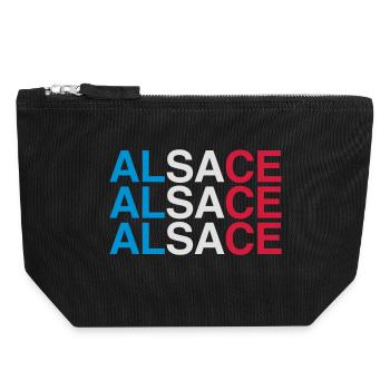 ALSACE Frankreich France Flag - Canvas Zip Pouch 18 x 19 cm - black - Front