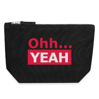 Oh... OUAIS ! Chemise statement pour fête et festival - Pochette zippée en toile 18 x 19 cm - noir - Devant