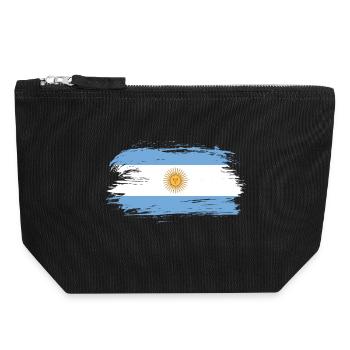 Argentine drapeau / cadeau Amérique du Sud Cordoba - Pochette zippée en toile 18 x 19 cm - noir - Devant