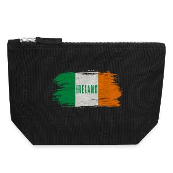 Ireland Vintage Flag / Gift Belfast Dublin - Canvas Zip Pouch 18 x 19 cm - black - Front