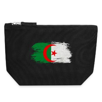 Algerien Vintage Flagge / Geschenk Algier - Canvas Reißverschluss-Täschchen (18 x 19 cm) - Schwarz - Vorne