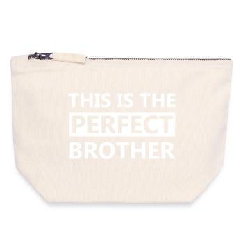 Frère - Pochette zippée en toile 18 x 19 cm - blanc naturel - Devant
