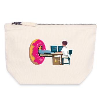 Woman Manip Radio Scanner Irm Donut Radiology - Canvas Zip Pouch 18 x 19 cm - nature - Front